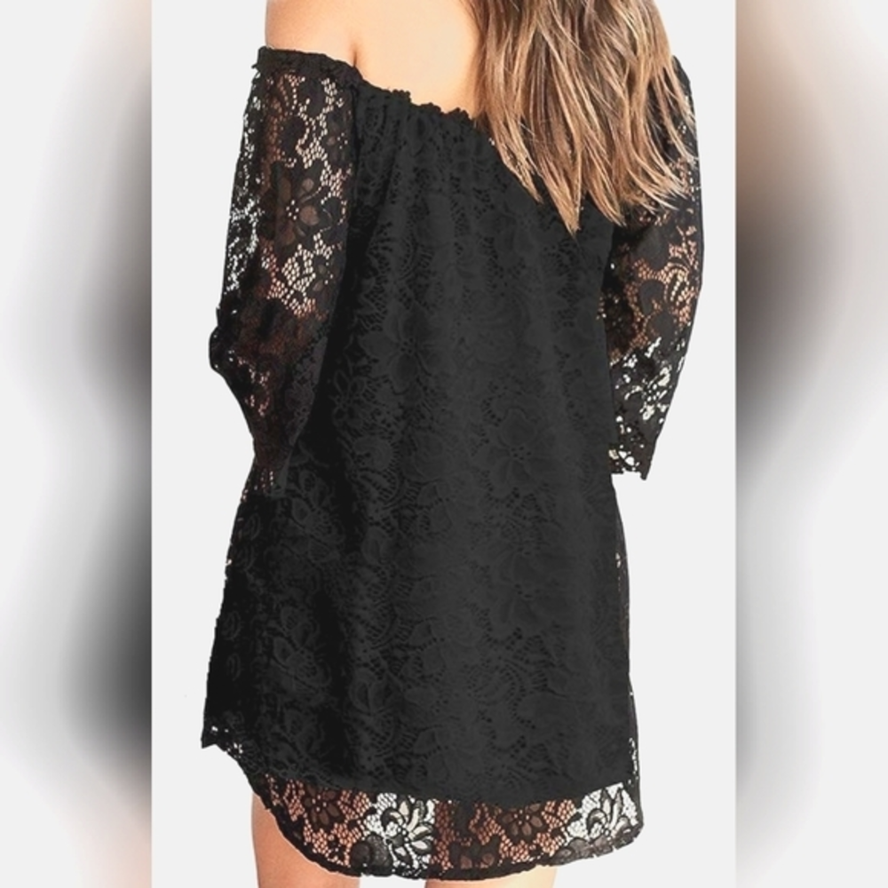 Supnier Womens Summer Dresses Off The Shoulder Crochet Lace Casual‎ Loose Flowy